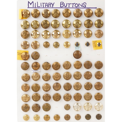 2508 - A collection of military interest uniform buttons including Middlesex Regiment, Royal Sussex Regimen... 