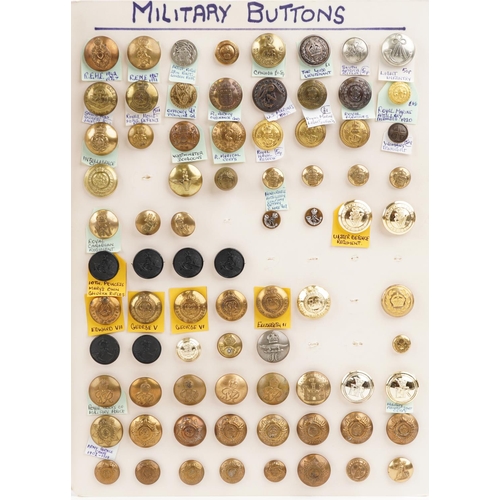 2508 - A collection of military interest uniform buttons including Middlesex Regiment, Royal Sussex Regimen... 