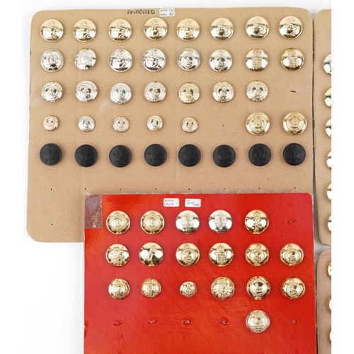 2510 - A collection of military interest uniform buttons, predominantly anodised, including Royal Marines, ... 