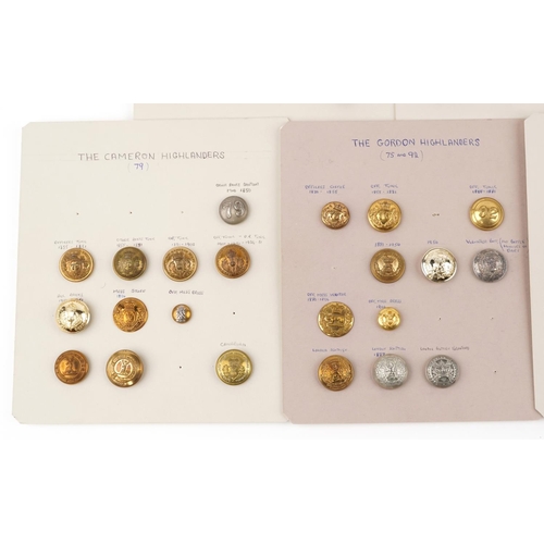 2499 - A collection of Scottish military interest uniform buttons including The King's Own Scottish Bordere... 