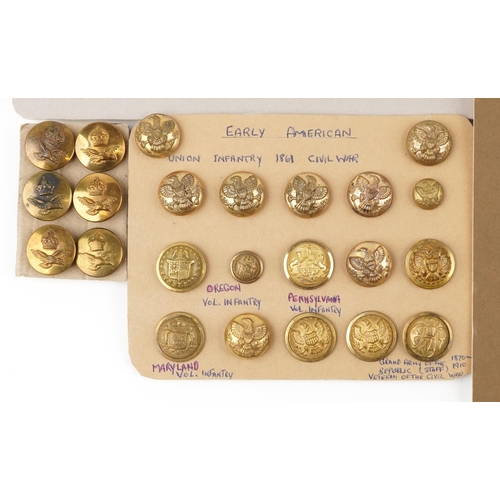 2500 - A collection of military interest uniform buttons including South Wales Borderers, Connaught Rangers... 