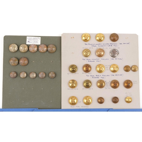 2501 - A collection of military interest uniform buttons including Light Infantry Regiments, The Prince of ... 