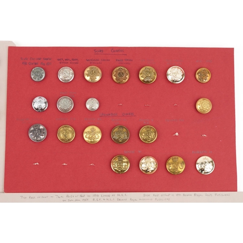 2502 - A collection of military interest uniform buttons including The Royal Irish Regiment, The Middlesex ... 