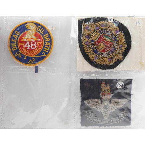 2506 - Large collection of military interest cloth patches/badges including The Parachute Regiment, Argyll ... 