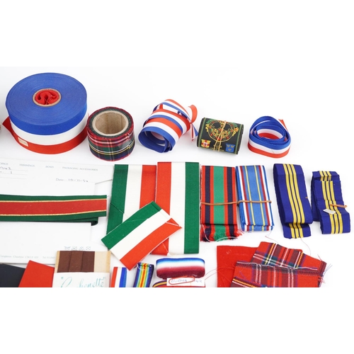 2493 - A large collection of Military interest medal ribbons.