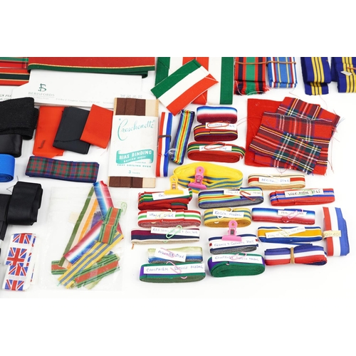 2493 - A large collection of Military interest medal ribbons.