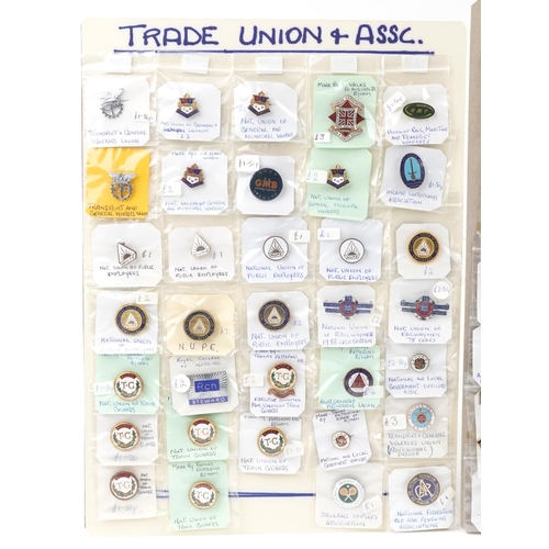 2280 - A large collection of vintage and later Trade Union & Associates and political badges including Nati... 