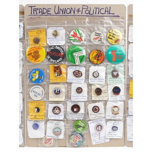 2280 - A large collection of vintage and later Trade Union & Associates and political badges including Nati... 