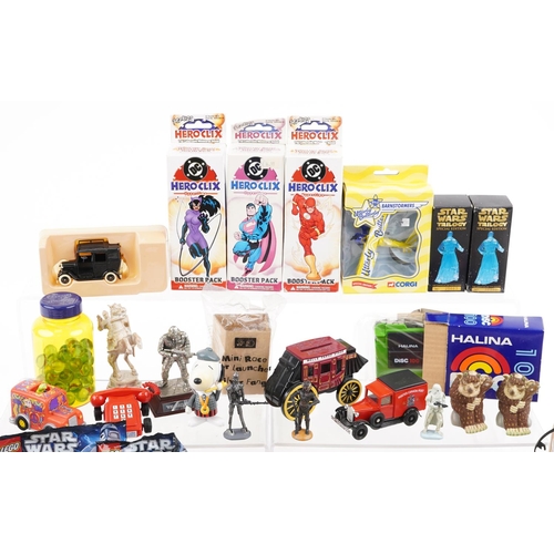 1257 - Vintage and later toys and advertising items including diecast vehicles, DC action figures and Star ... 