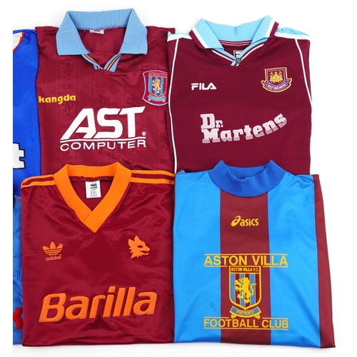 2344 - A collection of football T shirts including Reebok Aston Villa, Umbro Chelsea Football Club, Puma SS... 