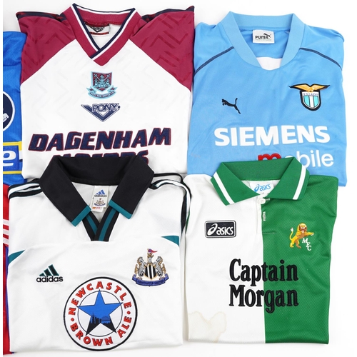 2344 - A collection of football T shirts including Reebok Aston Villa, Umbro Chelsea Football Club, Puma SS... 