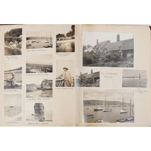 2323 - 20th century social history black and white photographs arranged an album including Cheddar Gorge, S... 