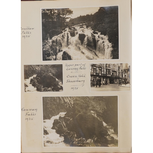 2323 - 20th century social history black and white photographs arranged an album including Cheddar Gorge, S... 