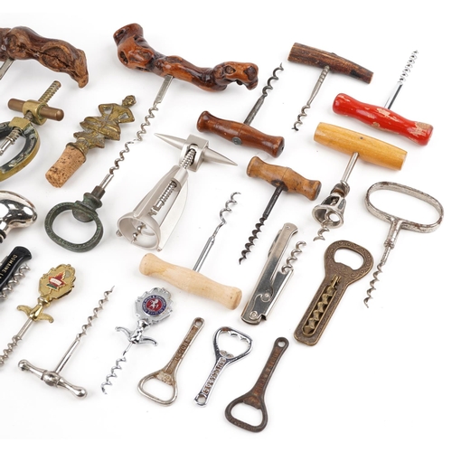 306 - 19th century and later corkscrews and bottle openers.