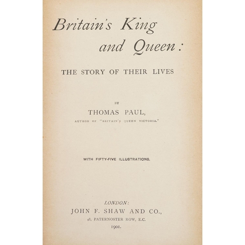 2374 - A group of seven books to include Treasure Island by Robert Louis Stevenson, Three Men in a Boat by ... 