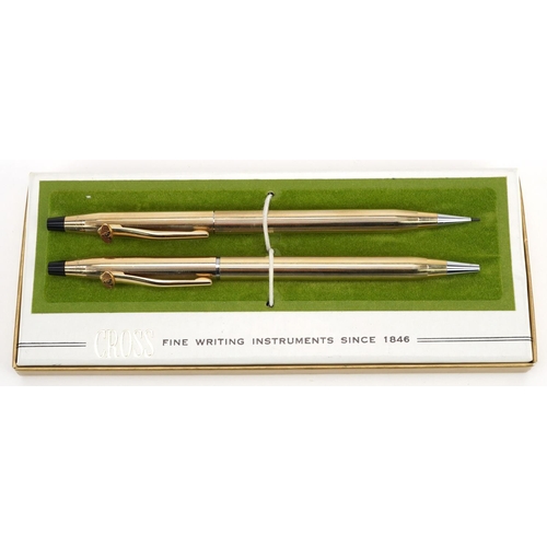 1450 - A Cross gold plated pen and propelling pencil, made in the USA, boxed.