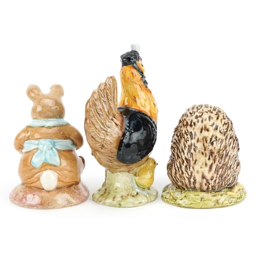 1183 - Three Beswick Beatrix Potter figures comprising Sally Henny Penny, Old Mr. Pricklepin and Old Mr. Bo... 