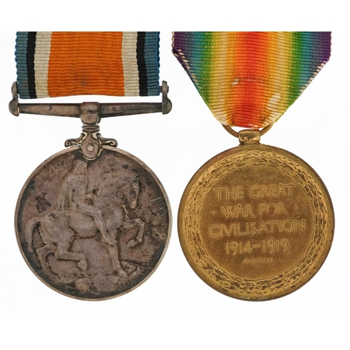 2411 - A British military World War I medal pair with ribbons awarded to M2-151812 SJT.A.H.GOODWIN.A.S.C.