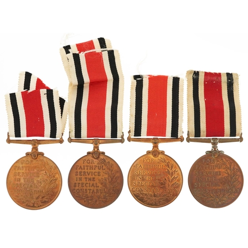 2438 - Four British military Special Constabulary Long Service medals awarded to Benjamin Wickens, Cecil F.... 