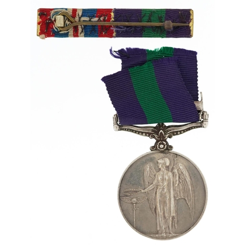 2398 - A British military World War II General Service medal with Palestine 1945-48 bar awarded to 14186225... 