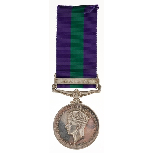 2397 - A British military George VI General Service medal with Malaya bar awarded to 22312506 PTE.G.J.S.LAC... 