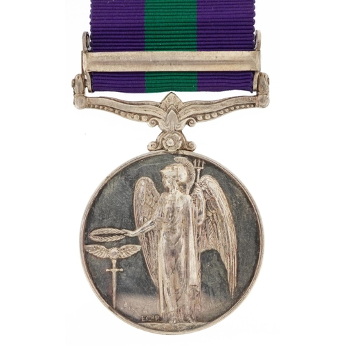 2397 - A British military George VI General Service medal with Malaya bar awarded to 22312506 PTE.G.J.S.LAC... 