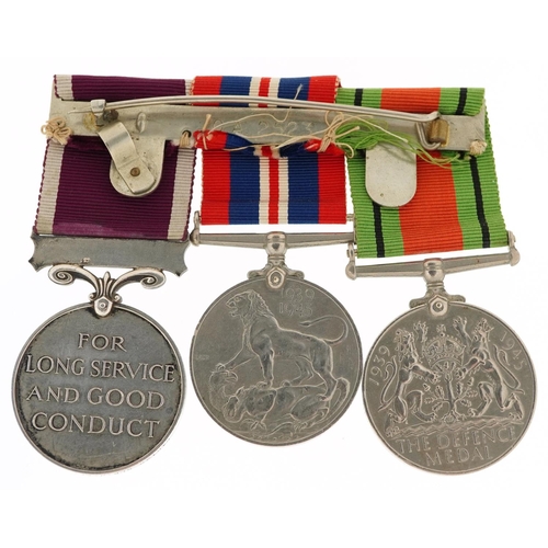 2427 - Three British military World War II medals with bar including a Regular Army medal awarded to 840138... 