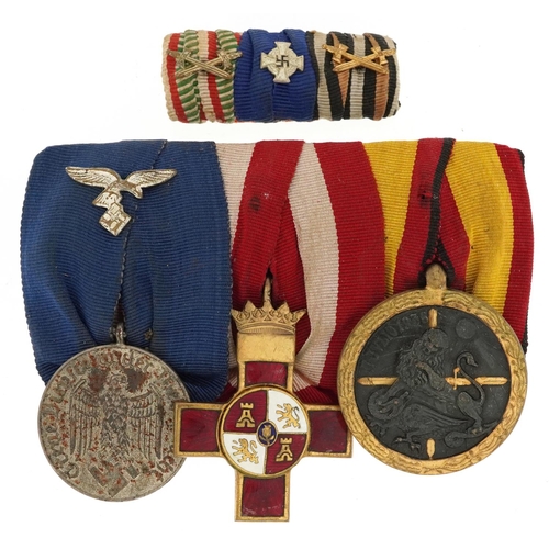 2555 - Three German military interest medals with bar.