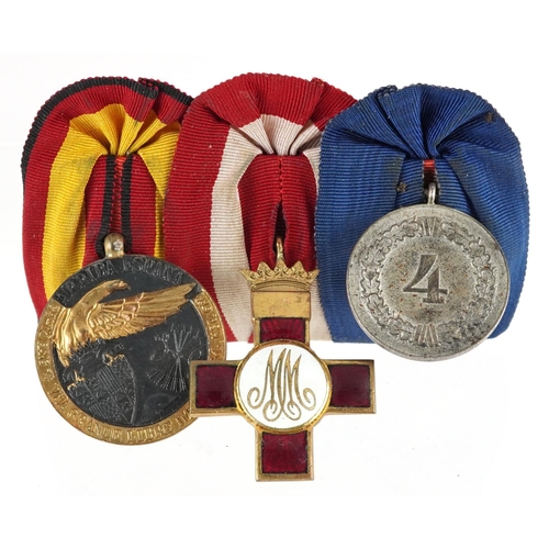 2555 - Three German military interest medals with bar.