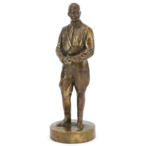 2567 - A German military interest bronzed study of Adolf Hitler, 28cm high.