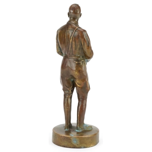 2567 - A German military interest bronzed study of Adolf Hitler, 28cm high.