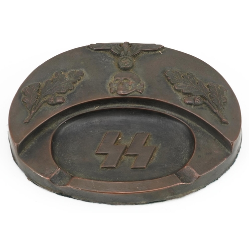 2575 - A German military interest bronzed SS desk stand, 19cm wide.