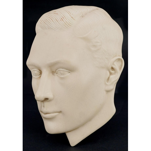 19 - An Art Deco Soho pottery wall face mask of King George VI made to commemorate his coronation with Qu... 