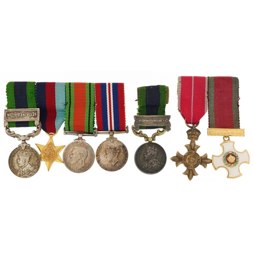 2420 - British military World War I dress medals including Distinguished Service Order.