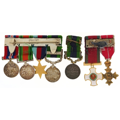 2420 - British military World War I dress medals including Distinguished Service Order.