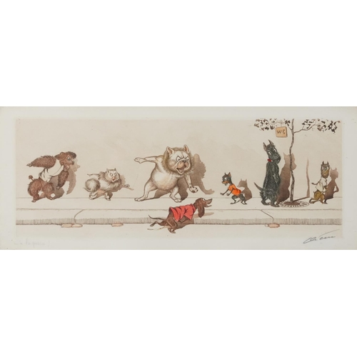 3452 - Boris O'Klein (1893-1985) - Dirty Dogs of Paris, a pair of colour lithographs, each titled and signe... 