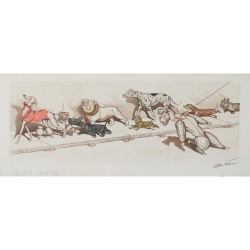 3452 - Boris O'Klein (1893-1985) - Dirty Dogs of Paris, a pair of colour lithographs, each titled and signe... 