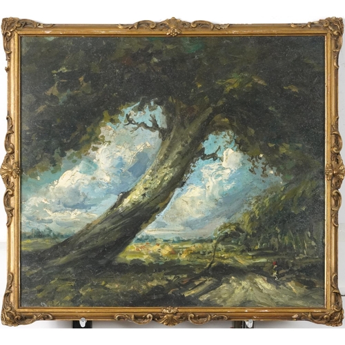 3432 - Thomas O'Donnell -Woodland scene, 20th British School, oil on board, framed and glazed, 34cm x 37cm.