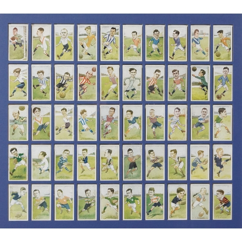 2324 - Two glazed displays of cigarette cards comprising John Player & Sons Footballers and R & J Hill Scen... 