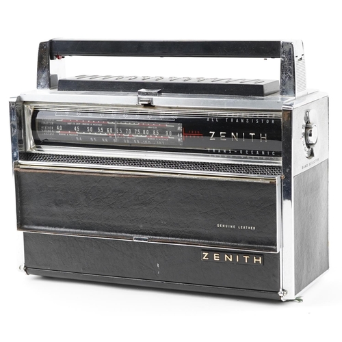 2019 - A Zenith 'Royal 1000D' all transistor transoceanic portable receiver finished in chrome and black le... 