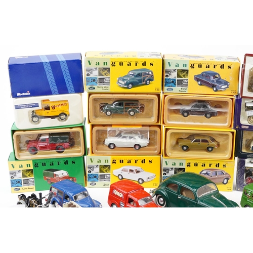 1302 - A collection of die-cast vehicles including Days Gone, Lledo, Matchbox and Vanguards.