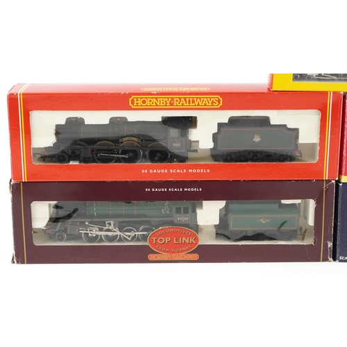 1267 - Three Hornby OO gauge railway locomotives, a Hornby Minitrix N gauge railway, a Bachmann locomotive ... 