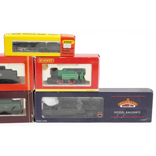 1267 - Three Hornby OO gauge railway locomotives, a Hornby Minitrix N gauge railway, a Bachmann locomotive ... 