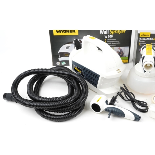 1537 - An as new Wagner wall sprayer W500, Wood & Metal Extra and Universal Extra, with boxes.