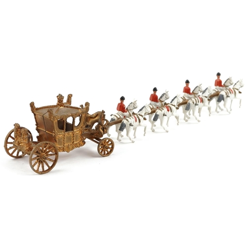 1269 - A vintage Crescent model of the coronation coach with box, 30cm in length.