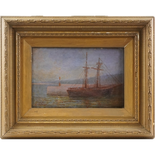 3416 - Ada James - Three harbour landscapes with boats, late 19th/early 20th century British school oils on... 