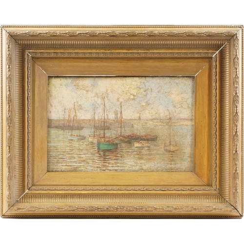 3416 - Ada James - Three harbour landscapes with boats, late 19th/early 20th century British school oils on... 