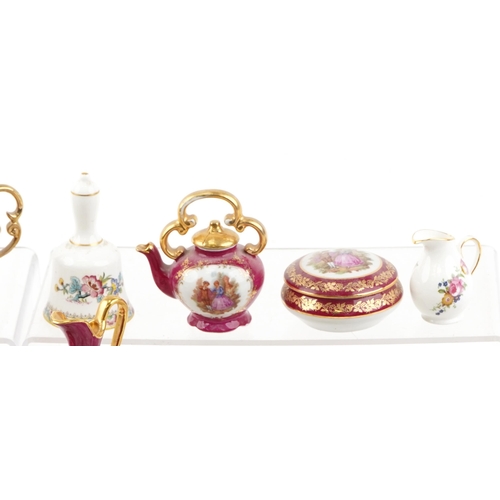 1473 - A collection of French Limoges porcelain and miniature porcelain teaware including Masons, Royal Wor... 