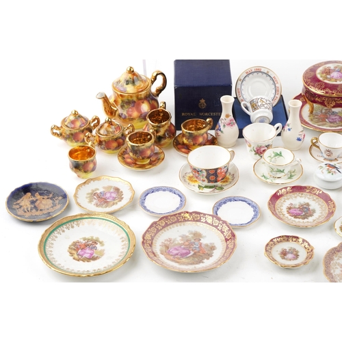 1473 - A collection of French Limoges porcelain and miniature porcelain teaware including Masons, Royal Wor... 