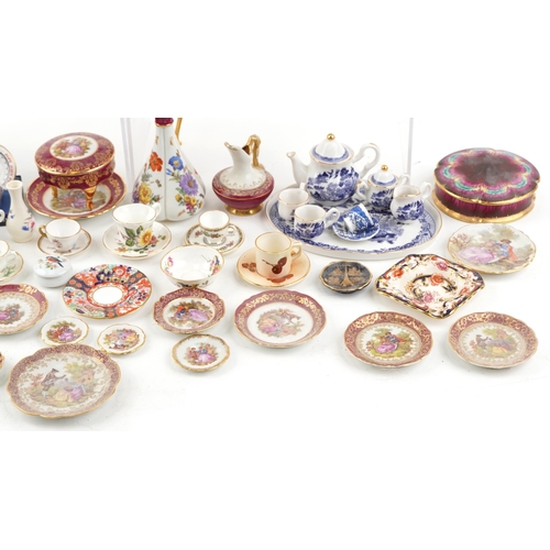 1473 - A collection of French Limoges porcelain and miniature porcelain teaware including Masons, Royal Wor... 